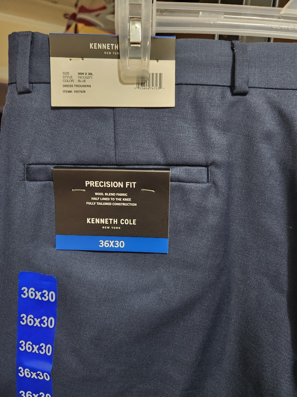 Kenneth Cole Men's Flat Front Dress Pants - Navy Blue